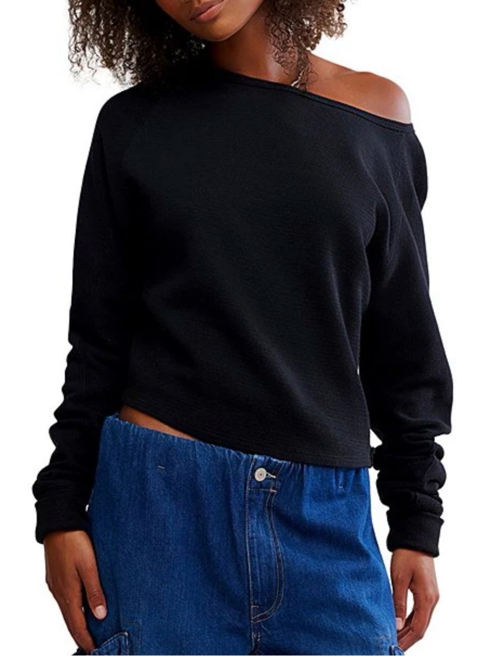 NWT We The Free Jess Boat Neck Long Sleeve Thermal Knit Top
